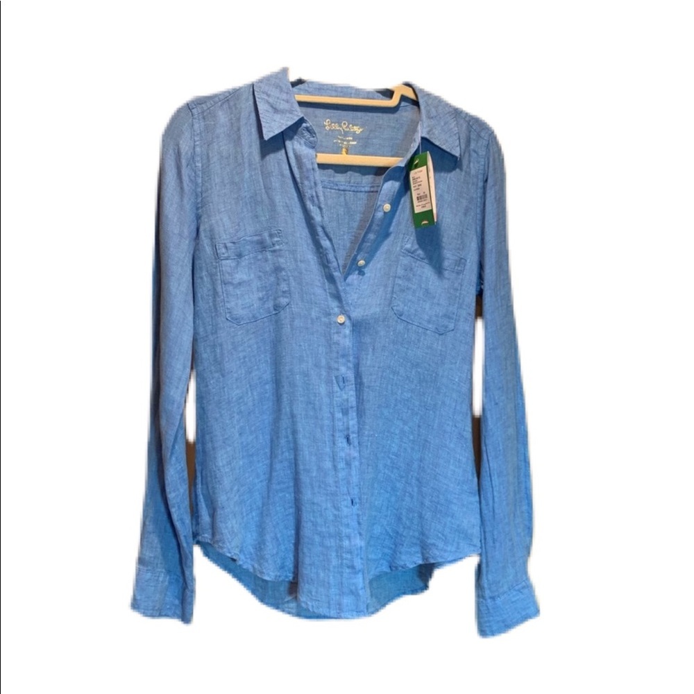 Lilly Pulitzer Linen Button Down Shirt